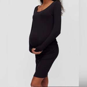 LONGSLEEVE SIDE RUCHED DRESS